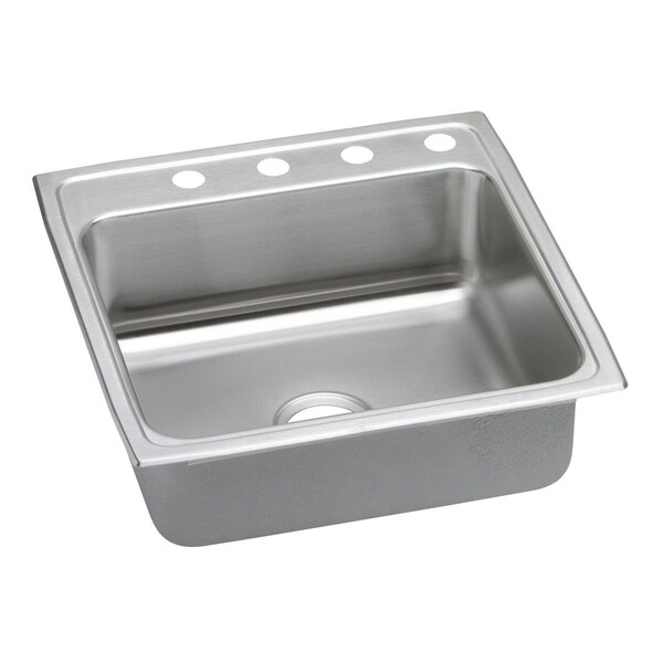 Lustertone Ss 22X22X7.6 Single Bowl Drop-In Sink With Quick-Clip